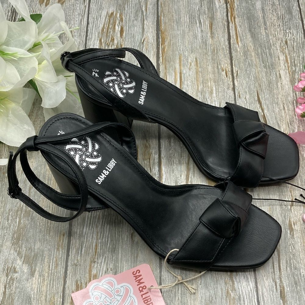 Women’s Sam & Libby Black Jordan High Heel Dressy Sandals Shoes Size 7.5